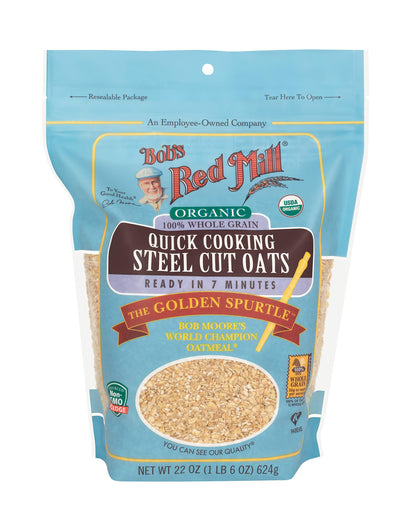 Bob's Red Mill Organic Quick Cooking Steel Cut Oats, 22 oz (Pack of 4) Bob's Red Mill