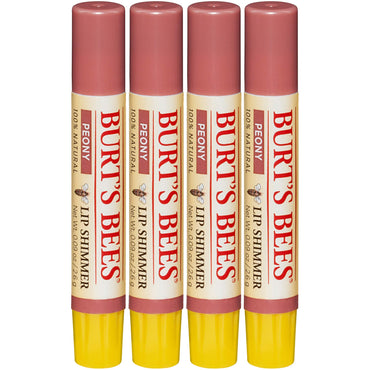 Burt's Bees Lip Shimmer Peony 0.09 Ounces Value (Pack of 4)