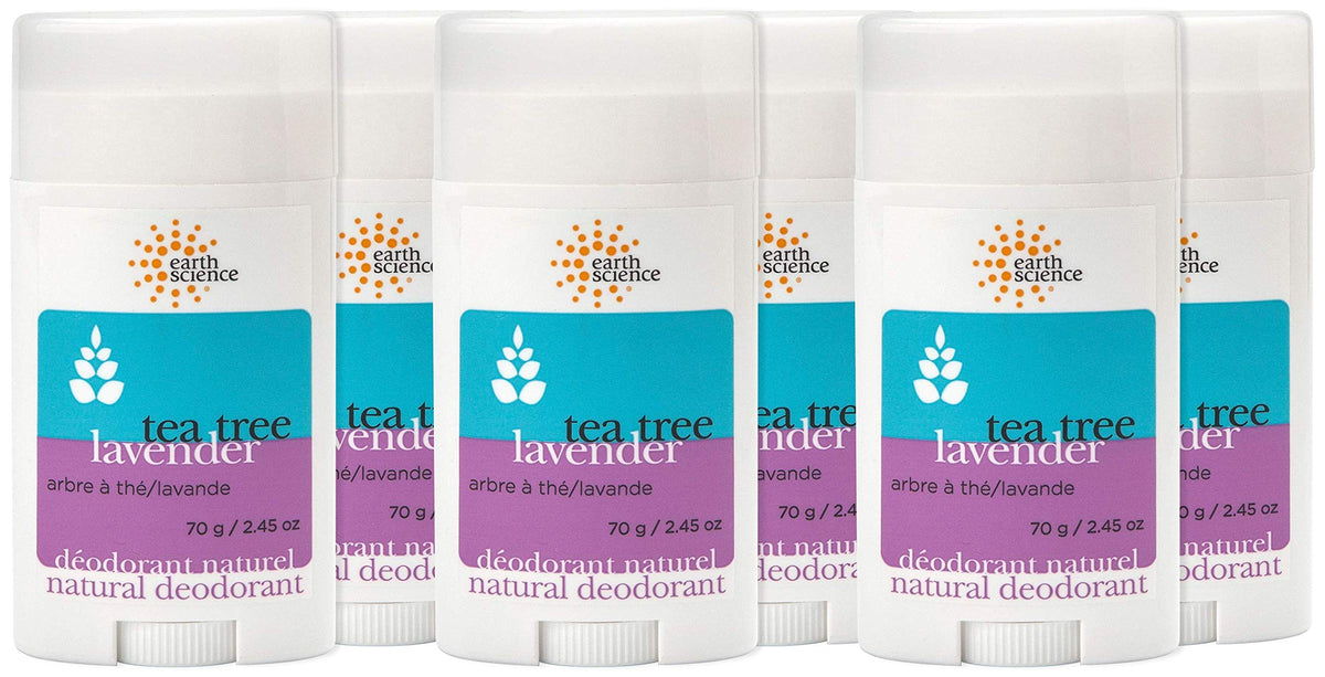 Earth Science Lavender & Tea Tree Aluminum-Free Deodorant, 2.45 oz (Pack of 6) Earth Science