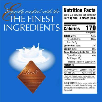 Lindt EXCELLENCE Extra Creamy Milk Chocolate Candy Bar, Milk Chocolate, 3.5 oz. Bar