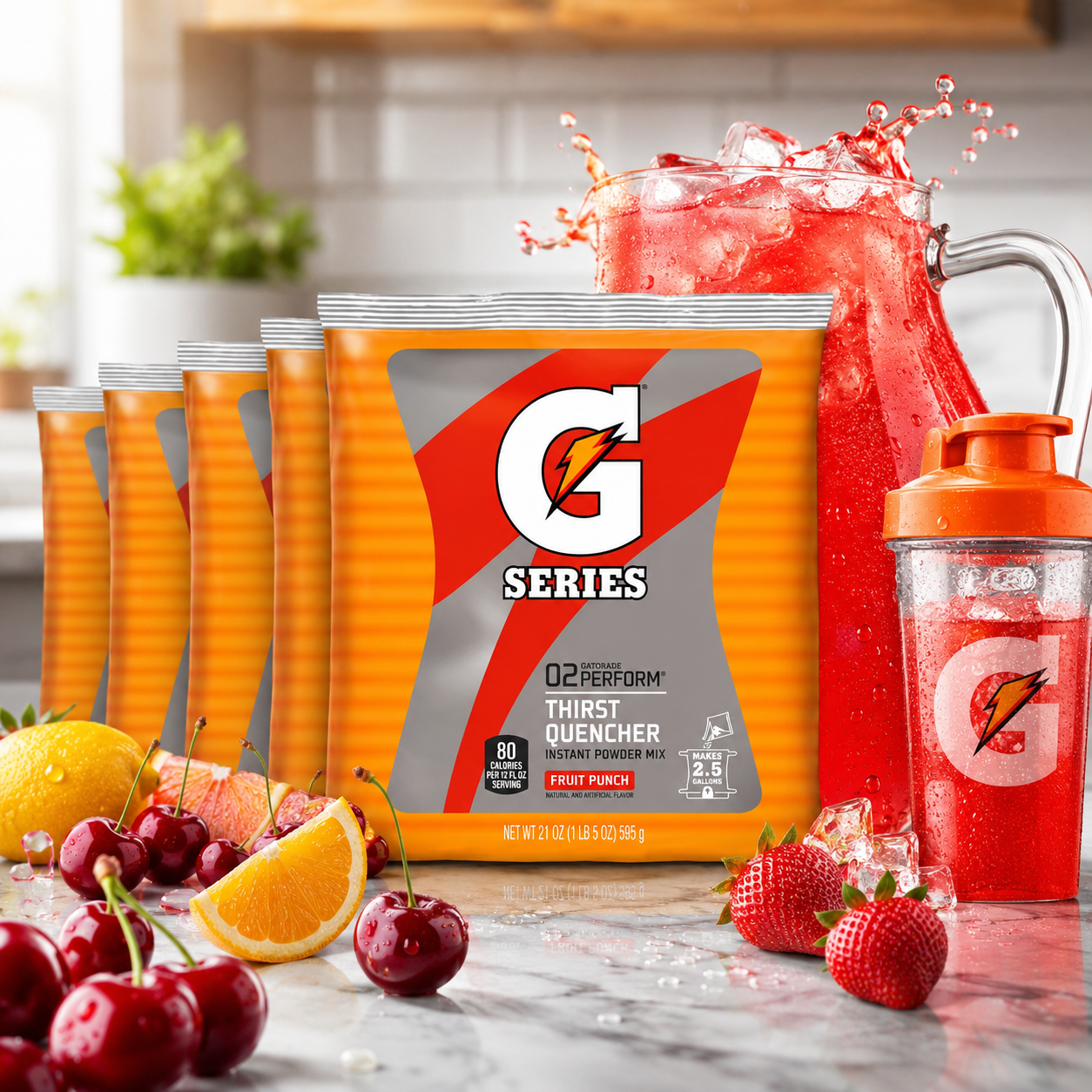 Gatorade Powder Pouch Fruit Punch 84 oz