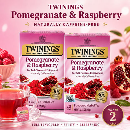 Twinings Herbal Tea Pomegranate & Raspberry Caffeine-Free 20 ct Tea Bags