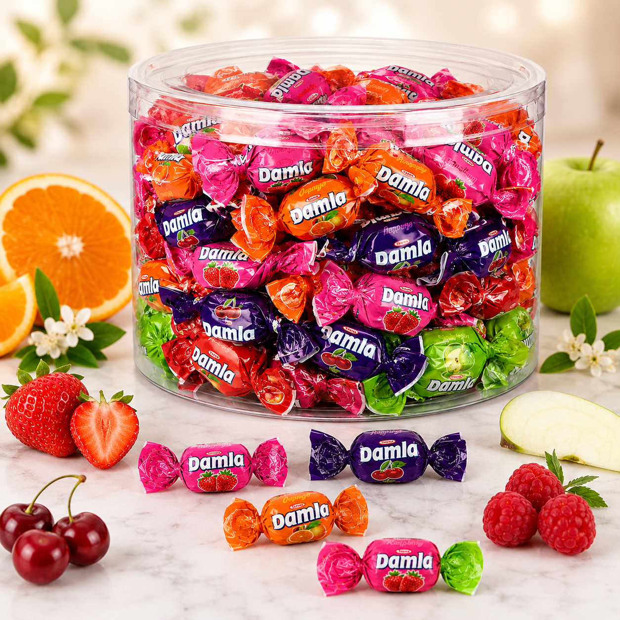 Tayas Damla Colombina Fancy Filled Soft Candy Assortment Tub