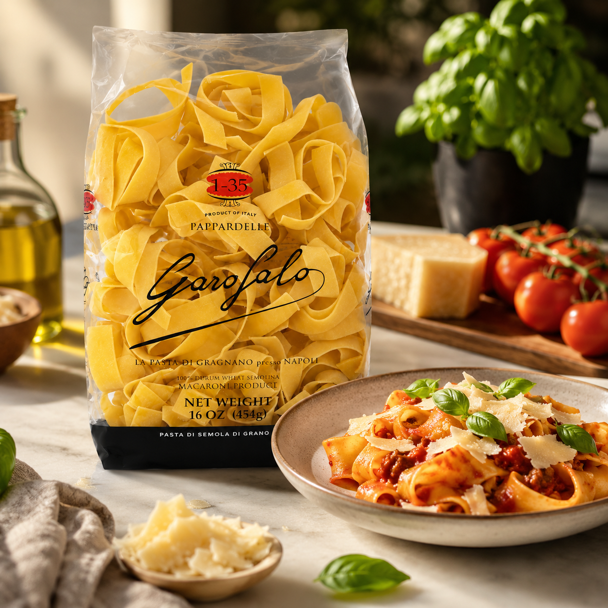 Garofalo - Premium Durum Wheat Semolina Pappardelle Pasta, Italian Made, Bronze-Drawn, Al-Dente, One-Ingredient Pasta (Pack of 2)