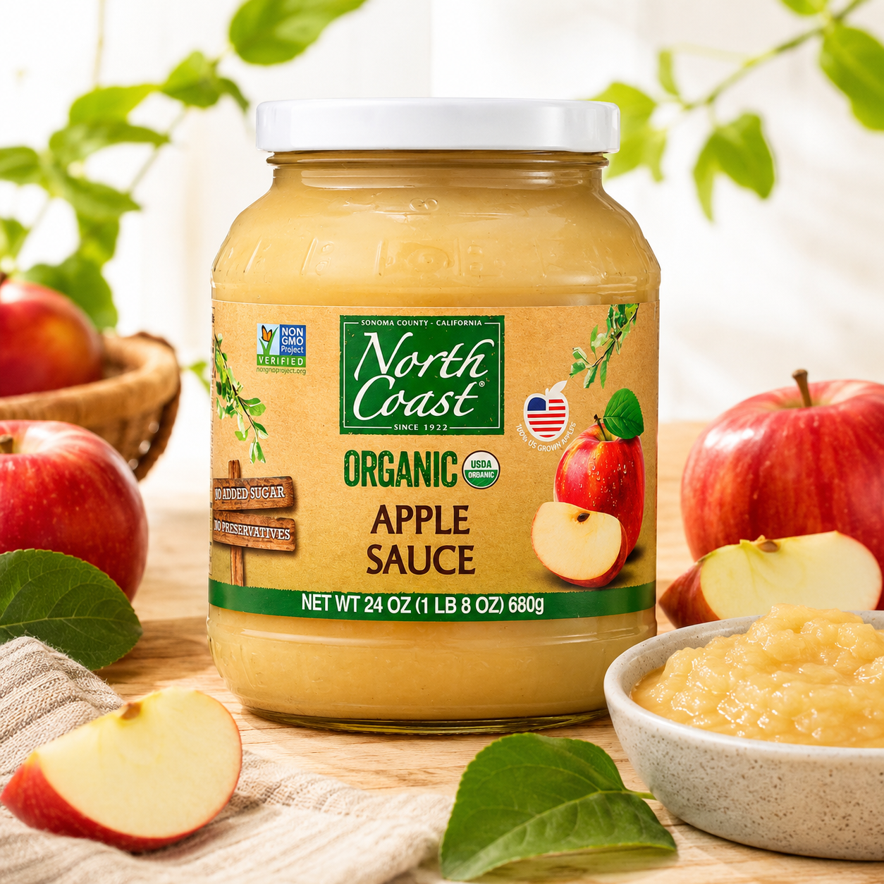 North Coast Organic Applesauce Jar 24 oz