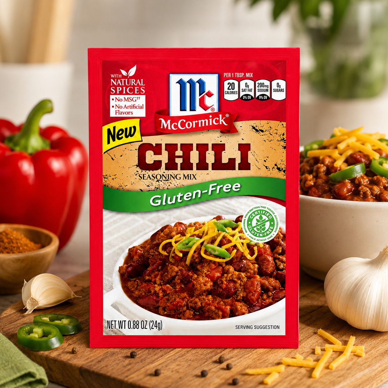 McCormick Gluten Free Chili Seasoning Mix 1 oz Packets (Pack of 4)