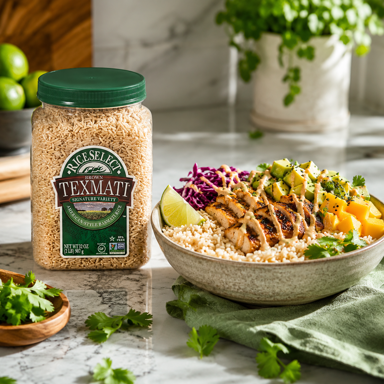 RiceSelect Texmati Brown Rice, Long Grain, Whole Grain, Gluten-Free, Non-GMO, 32 oz (Pack of 4)