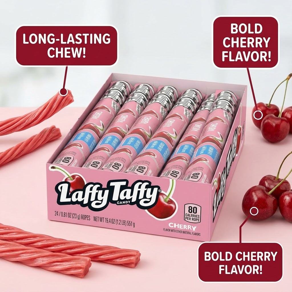 Laffy Taffy Rope, Cherry, 0.81 oz (Pack of 24) Laffy Taffy