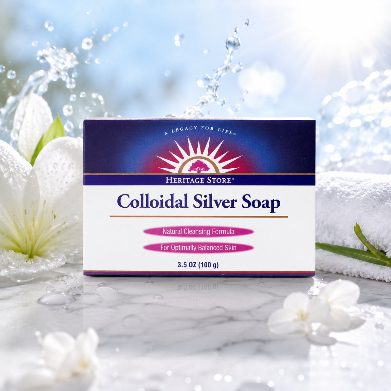 HERITAGE STORE Bath Soap Colloidal Silver 3.5 Ounce