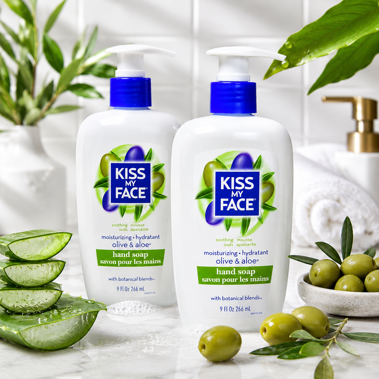 Kiss My Face Moisture Liquid Hand Soap Olive Oil & Aloe Vera Green 54 fl oz
