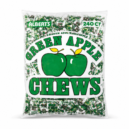 Albert's Fruit Chews - Green Apple Flavor (240 Candies)