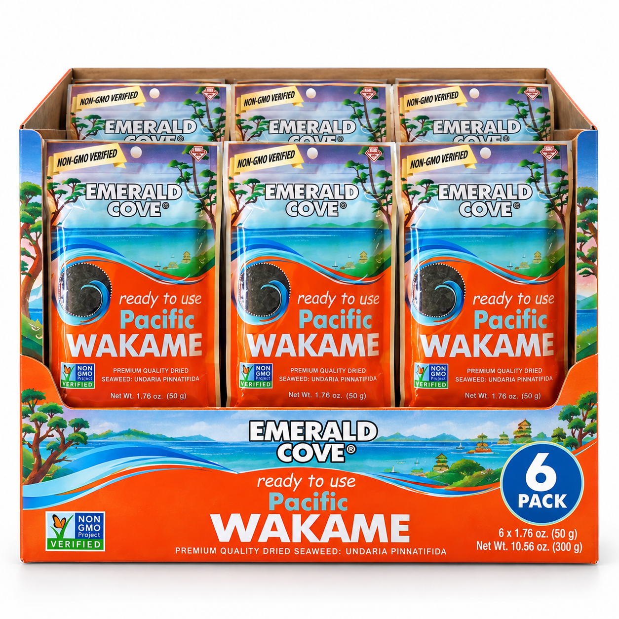 Emerald Cove Silver Grade Wakame (Dried Seaweed), 1.76-Ounce Bags (Pack of 6) Emerald Cove