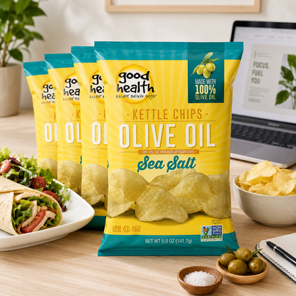 Good Health Olive Oil Kettle Style Chips with Sea Salt 5 oz. Bag (Pack of 4)
