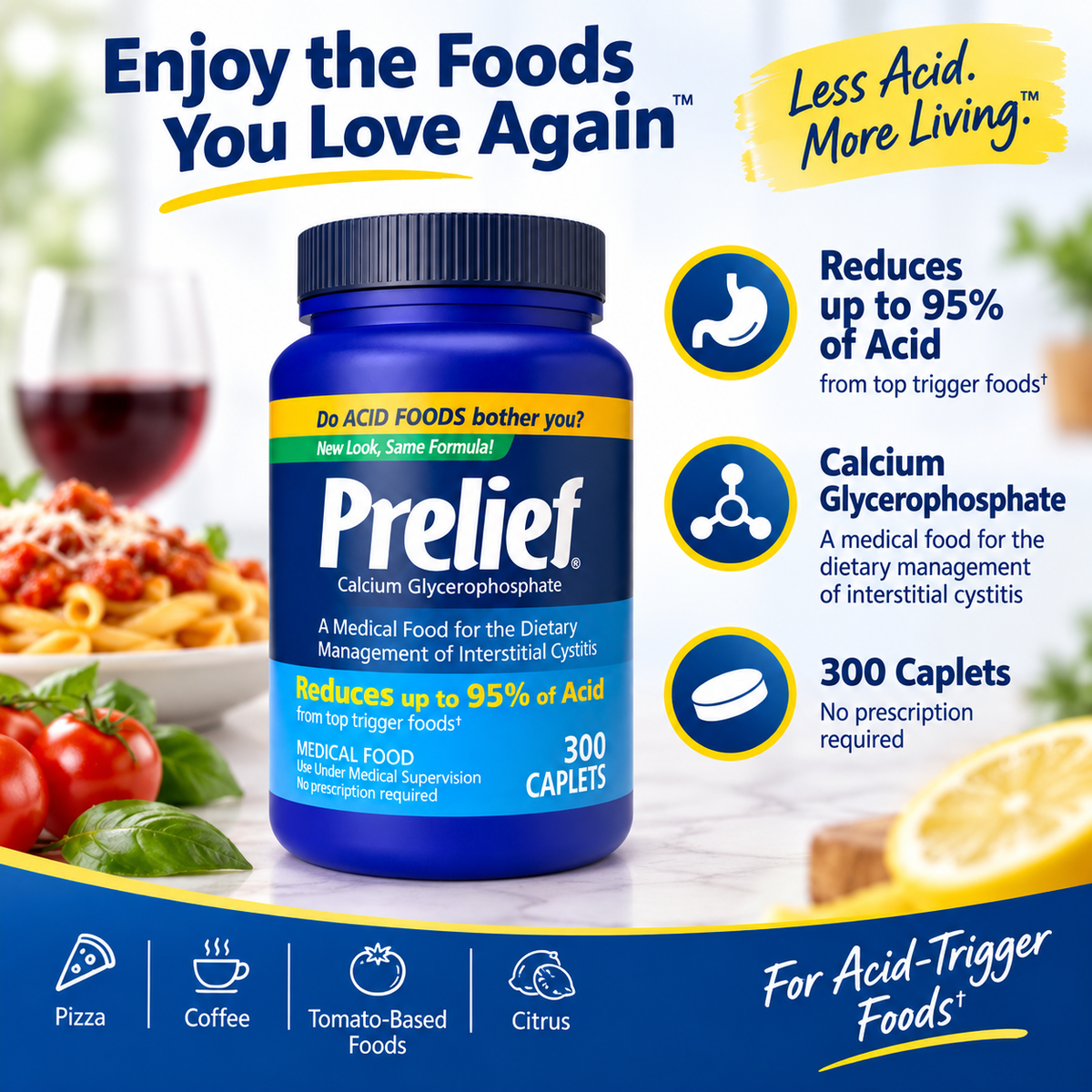 PRELIEF Acid Reducer Caplets Dietary Supplement, 300 Count (Pack of 2) Prelief
