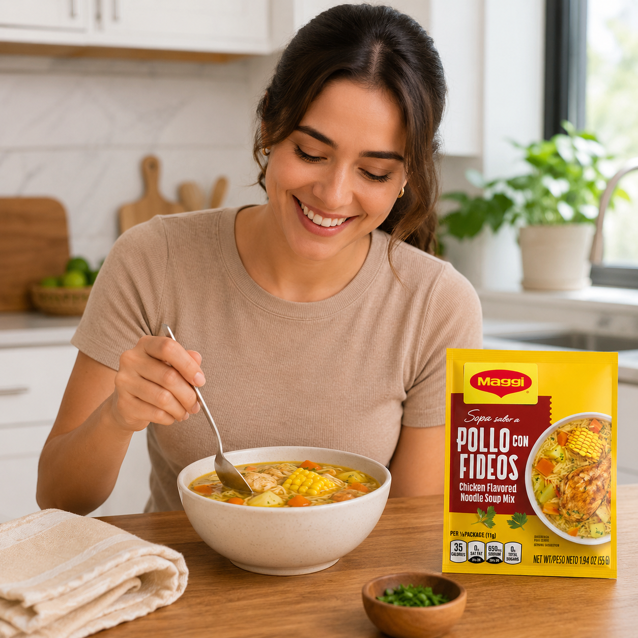 Maggi Chicken Flavor Noodle Soup Mix Pollo Con Fideos 1.94 Ounce