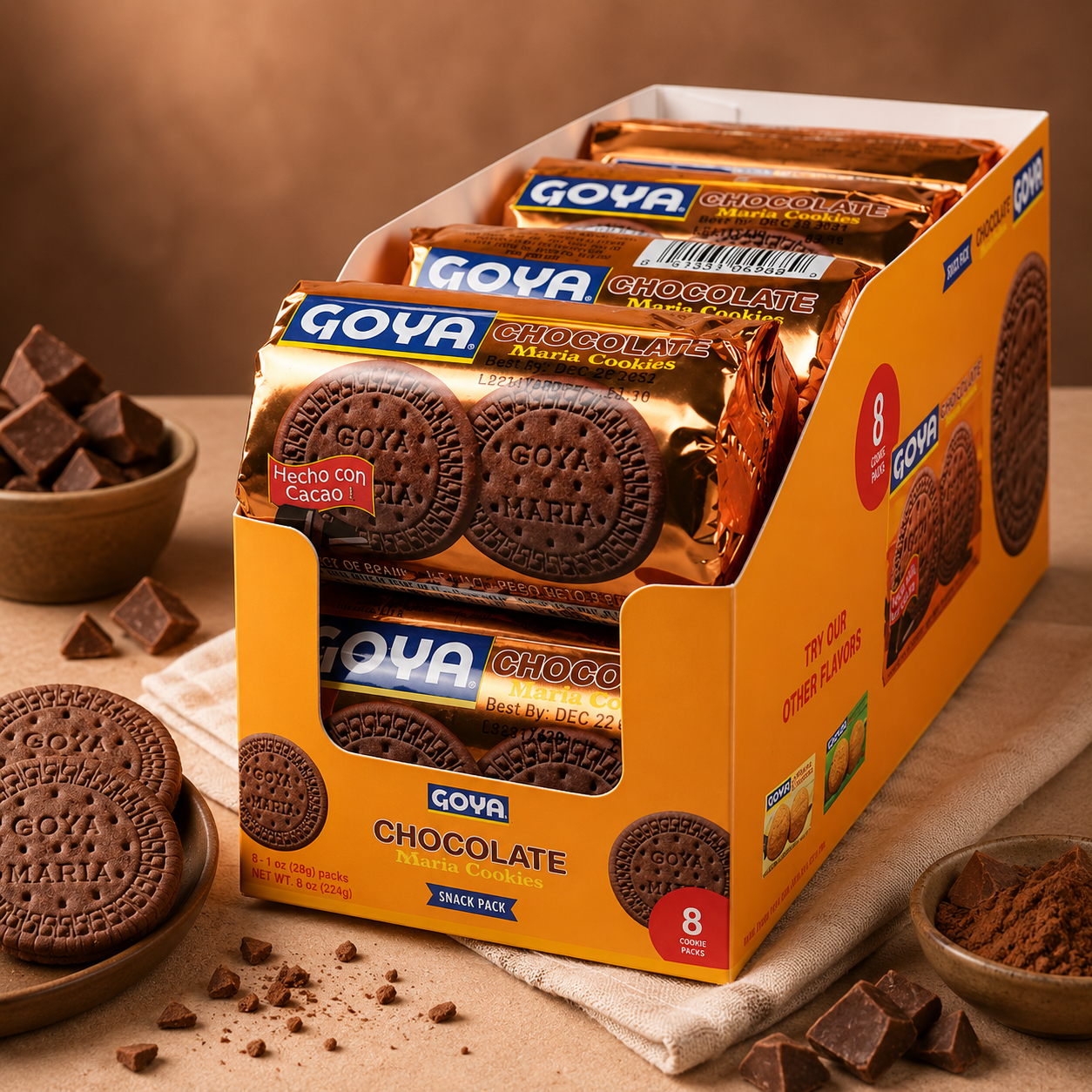 Goya Foods Chocolate Maria Cookies, 3.5 Ounce (Pack of 8)