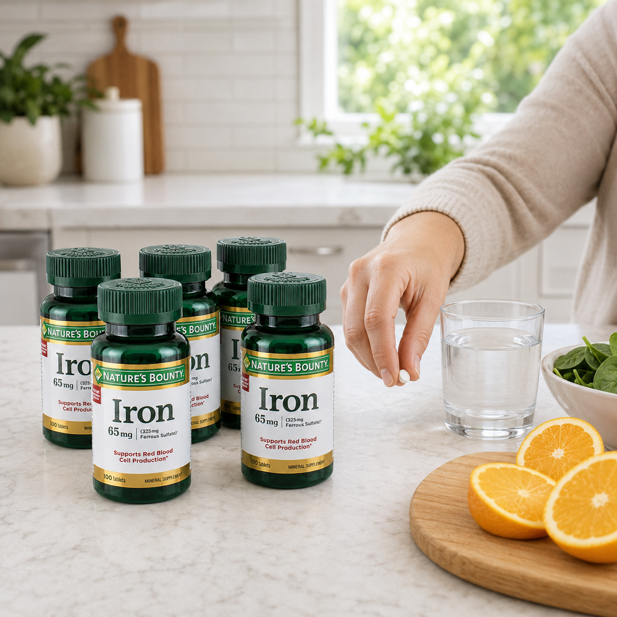 Nature's Bounty Iron Tablets Nutritional Supplement 65 mg 100 ct