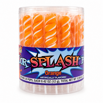 COLORSPLASH LOLLIPOPS Orange Lollipops Jar 12.69 oz 30 Pops