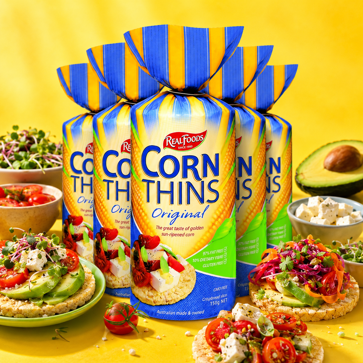Real Foods Organic Original Corn Thins 5.3 oz (Pack of 6)