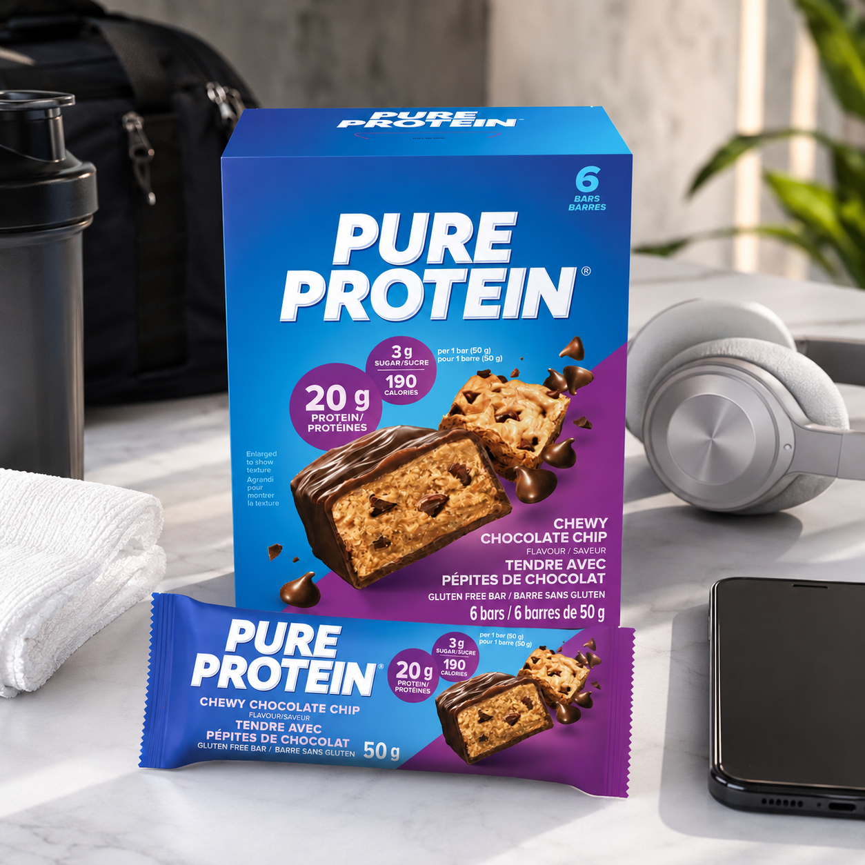 Pure Protein Bars Gluten Free Chewy Chocolate Chip 1.76 oz