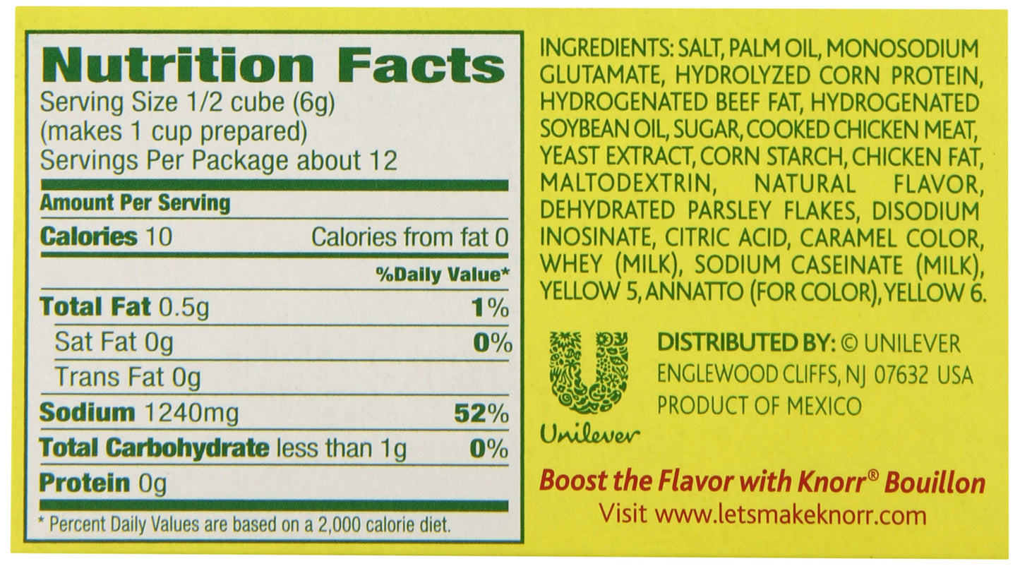 Knorr Cube Bouillon Chicken 6 Extra Large Cubes 2.5 oz