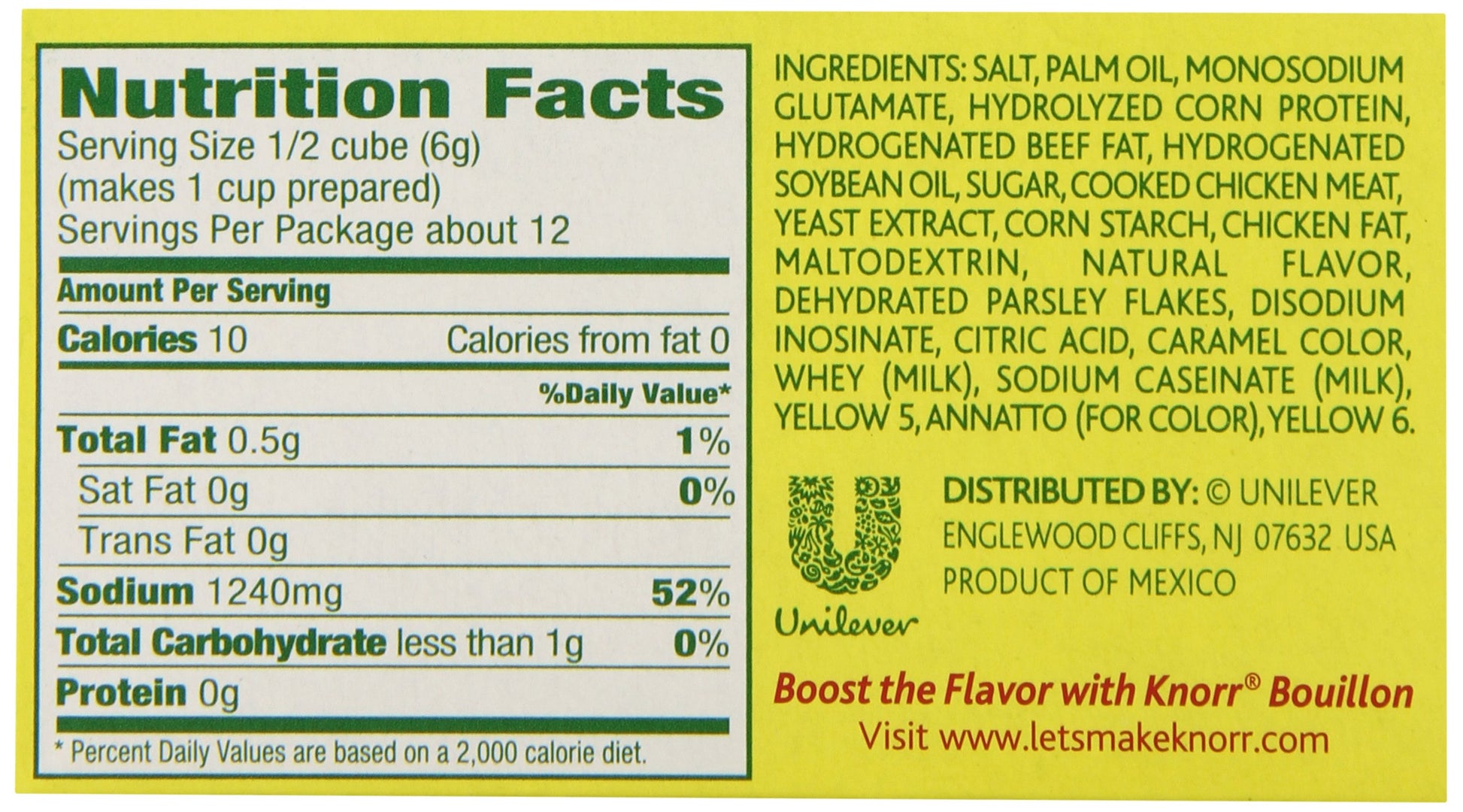 Knorr Cube Bouillon Chicken 6 Extra Large Cubes 2.5 oz