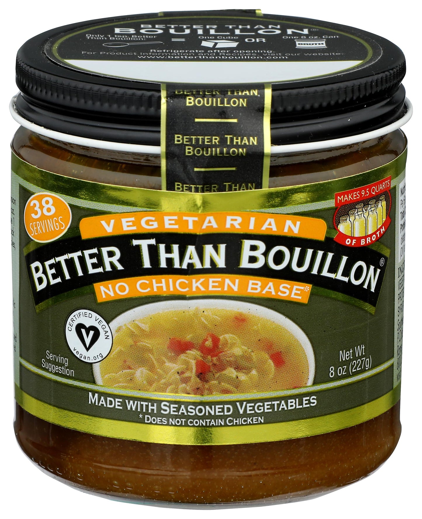 Better Than Bouillon Vegetarian No Chicken Base, Makes 38 Cups of Broth, 8 oz Better Than Bouillon