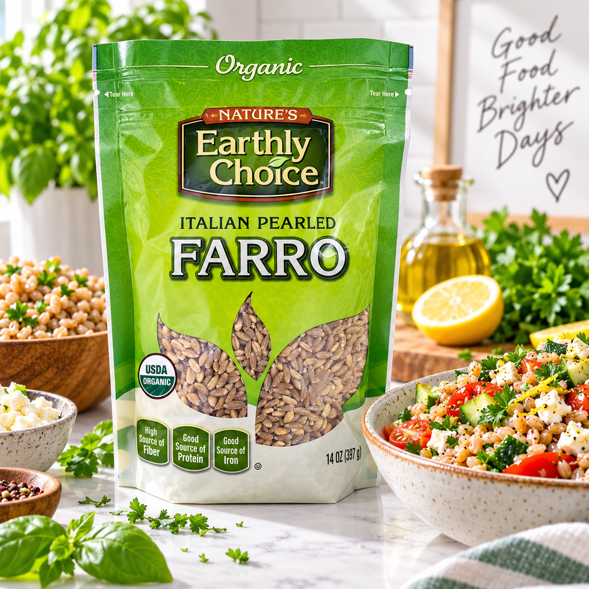 Earthly Delights Farro, Italian, Organic, 14-Ounce (Pack of 3) Earthly Delights