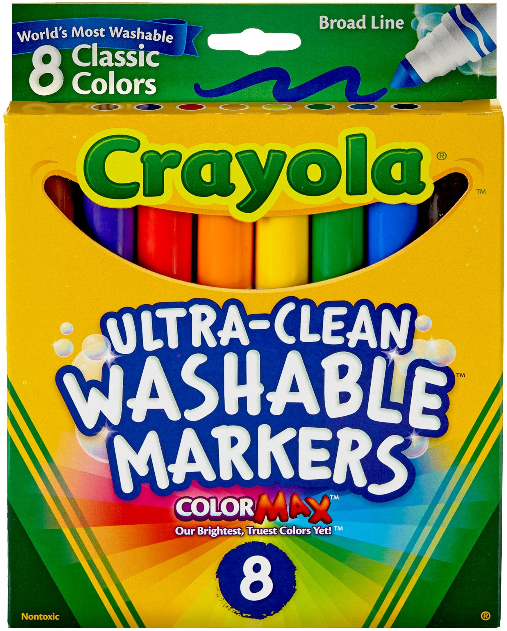Crayola Classic Colors 8/Pkg Ultra Clean Color Max Broad Line Washable Markers