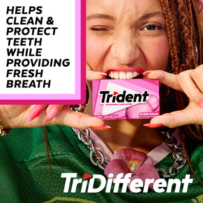 Trident Bubblegum Sugar Free Gum Gum Travel Accessories 12 Packs of 168 Total 14 Pieces