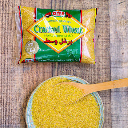 Ziyad Cracked Bulgur Wheat Medium #2 Fiber Rich Whole Grain 32oz