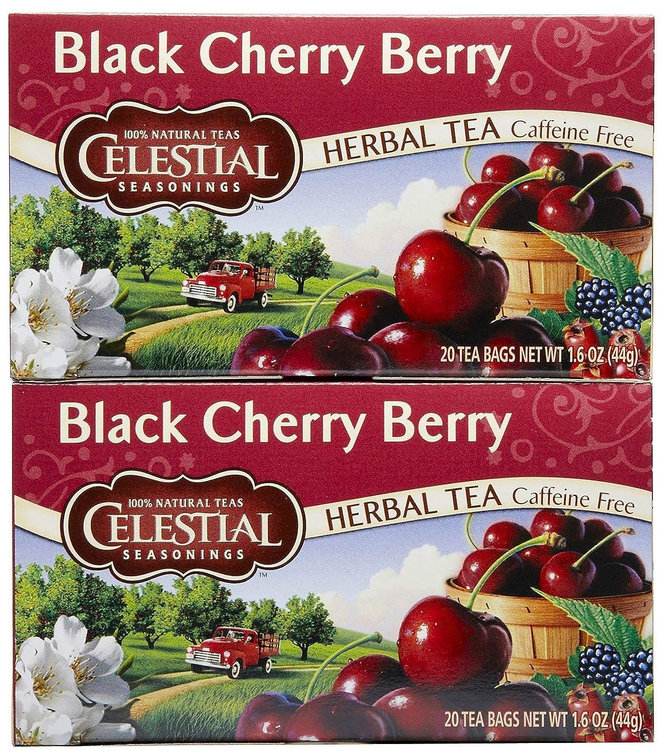 Celestial Seasonings Black Cherry Berry Tea 20 Count (Pack of 2) Tea Bags