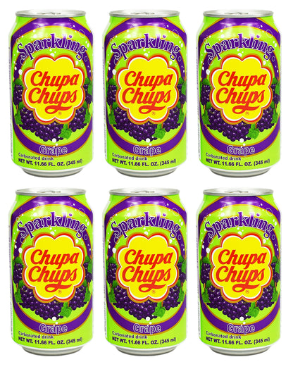 Namyang Chupa Chups Sparkling Soda Flavor 345 mL (Grape, 6 Cans) Chupa Chups