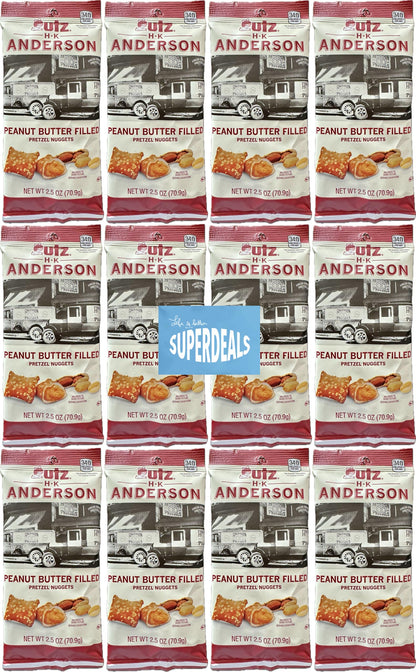 HK Anderson Peanut Butter Filled Pretzel Nuggets, 2.5 oz Bag (12-Pack) HK Anderson