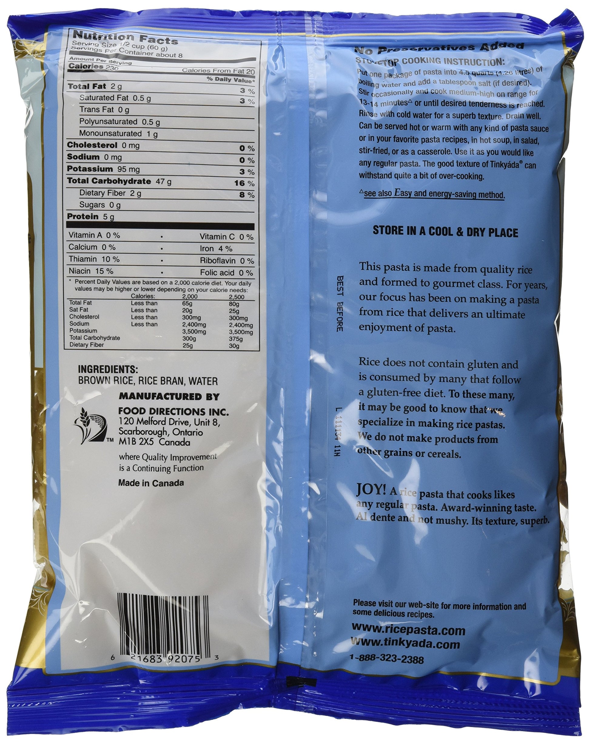 Tinkyada Brown Rice Pasta Shells Gluten Free 16 Ounce (Pack of 6)