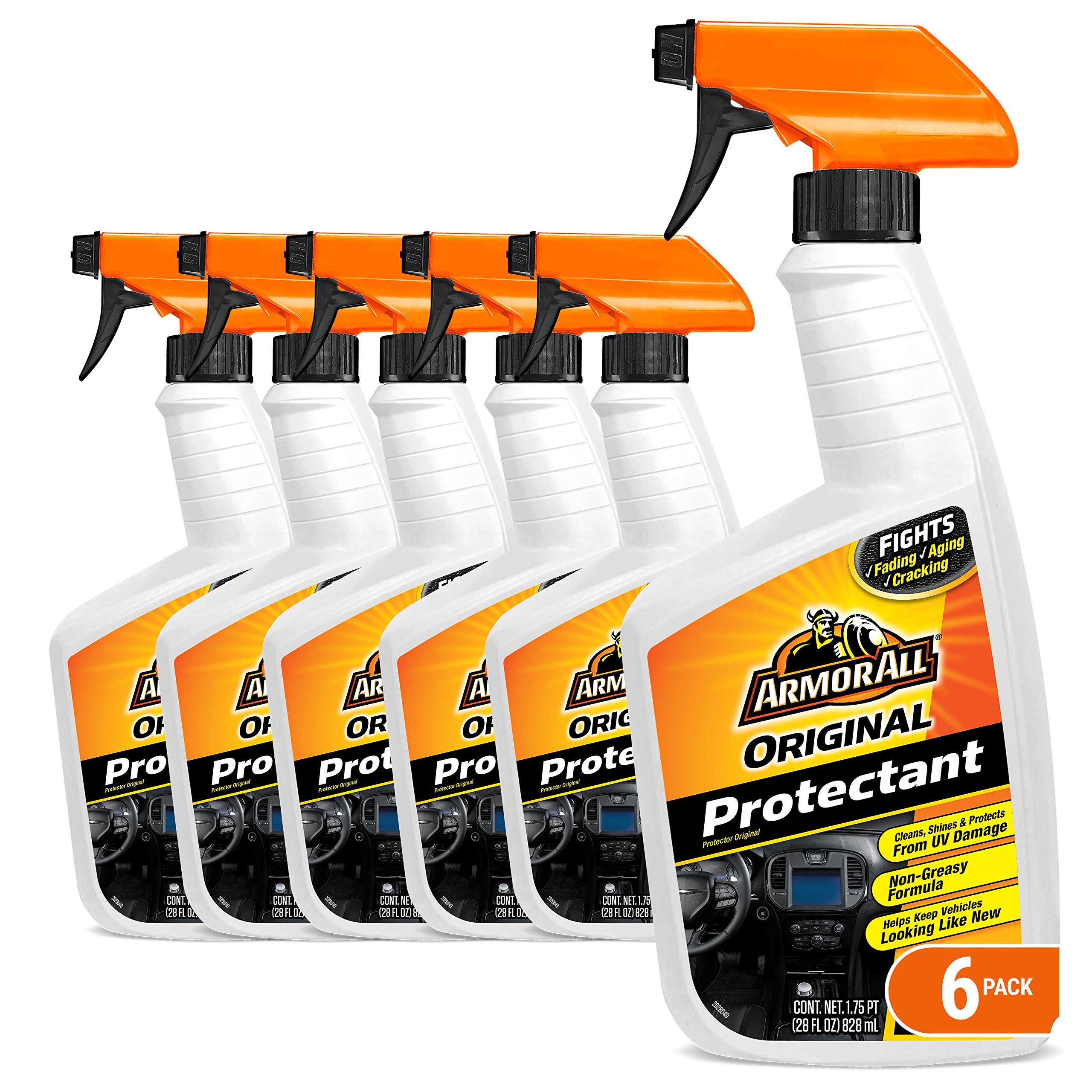 Armor All Interior Car Cleaner Spray Bottle, Protectant Cleaning for Cars, Truck, Motorcycle, 28 Fl Oz, (Pack of 6)