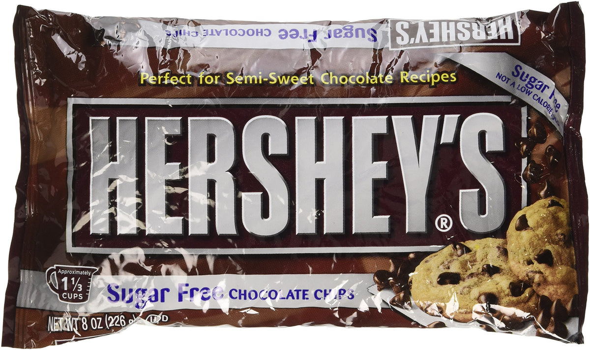 Hershey's Sugar Free Semi-Sweet Chocolate Baking Chips, 8 oz (Pack of 6) Hershey's