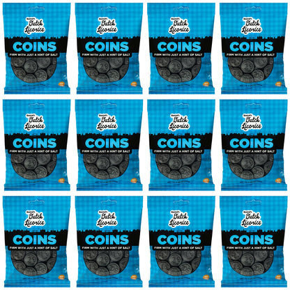 Gustaf's Salted Dutch Licorice Coins of 5. Bags Salted Black 2oz (Pack of 5)
