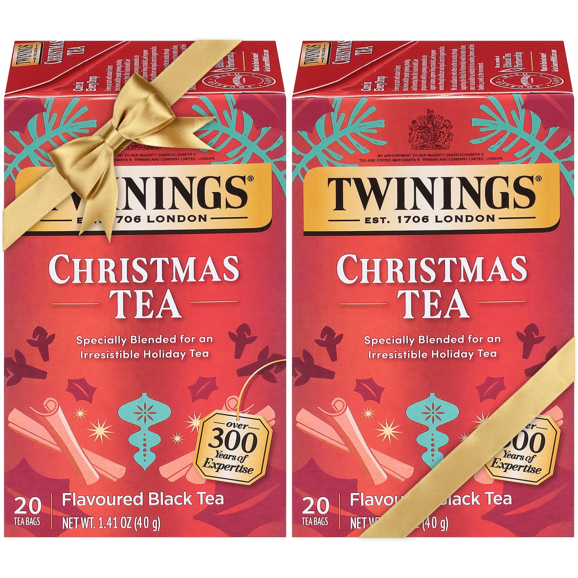 Twinings Christmas Tea Black Tea Spicy Clove and Cinnamon 20 Tea Bags (Pack of 2)