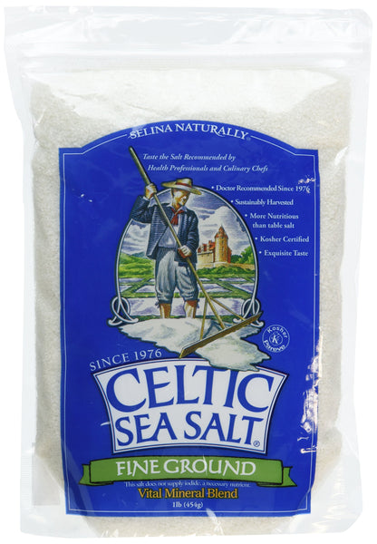CELTIC SEA Sea Salt SALT FNE GROUND POUC 1 LB (Pack of 3)