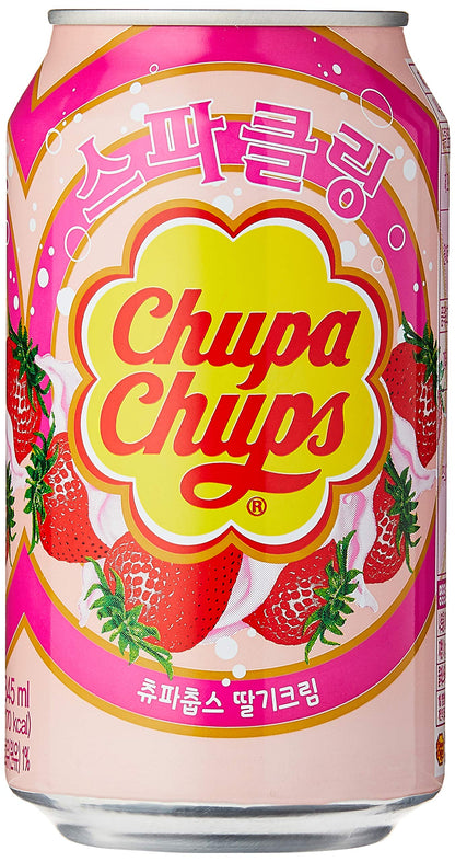 Namyang Chupa Chups Sparkling Soda Strawberry Flavor 345 mL (Strawberry Cream Chupa Chups
