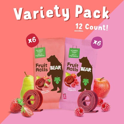 Bear Strawberry Strawberry Raspberry Raspberry Fruit Rolls Variety Pack 8.4 OZ