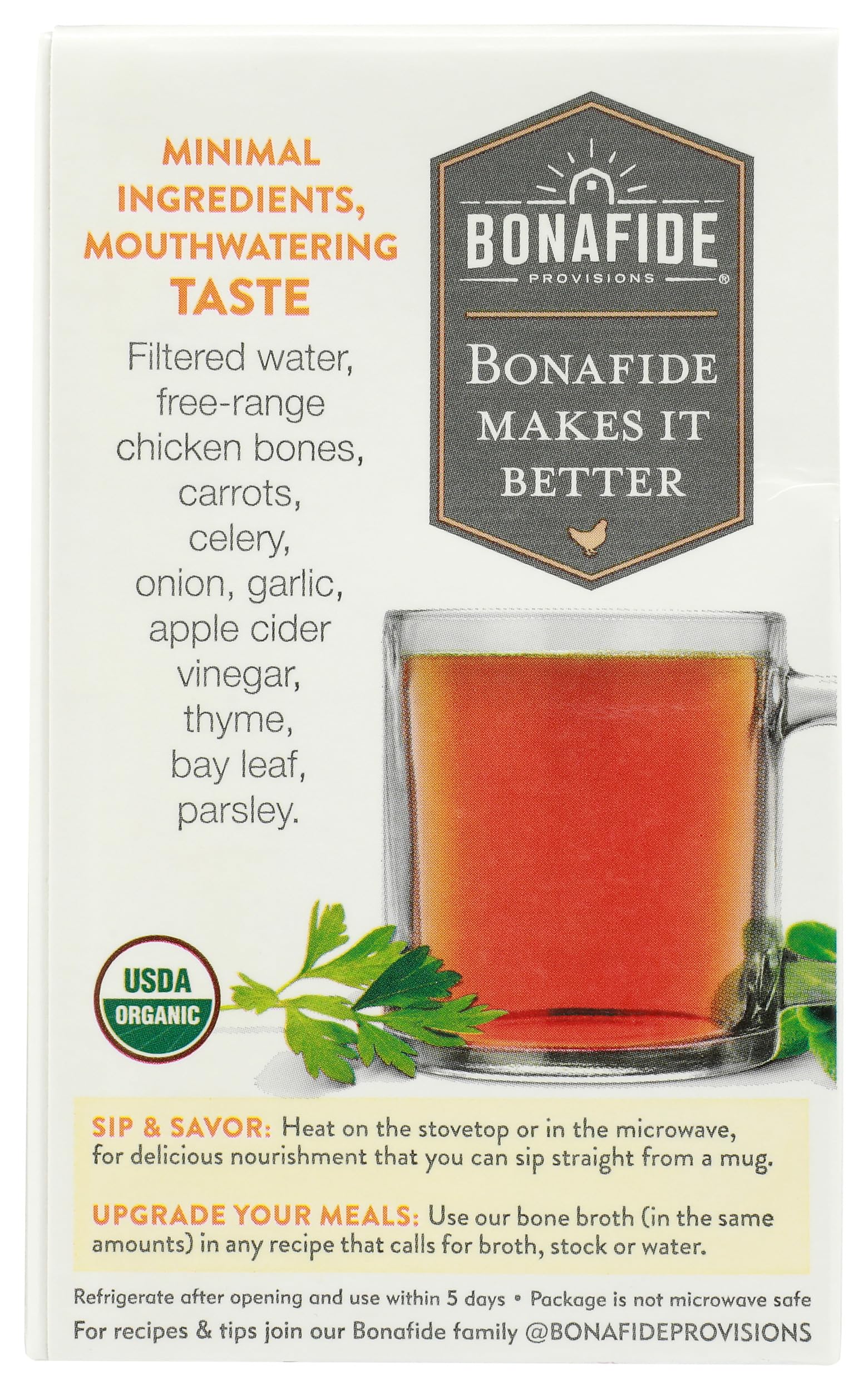 Bonafide Provisions Organic No Salt Added Chicken Bone Broth 16.9 OZ