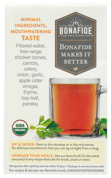 Bonafide Provisions Organic No Salt Added Chicken Bone Broth 16.9 OZ