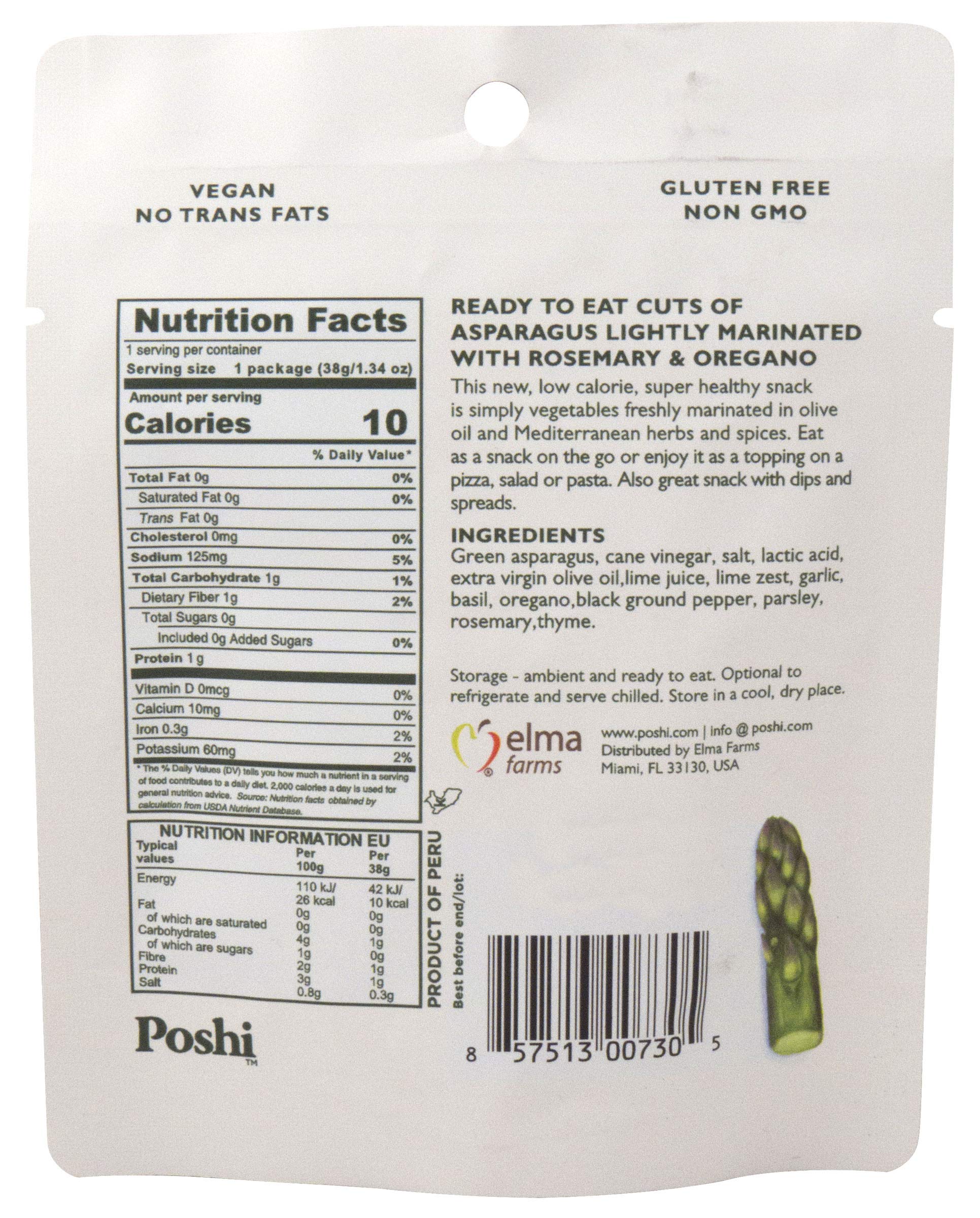 Poshi Marinated Snack Gluten Free Non Snack Each Asparagus 1.34 oz