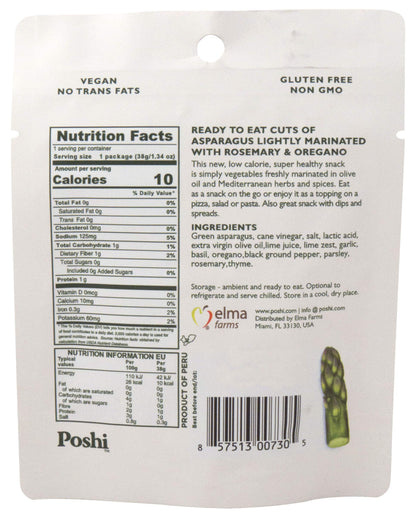 Poshi Marinated Snack Gluten Free Non Snack Each Asparagus 1.34 oz