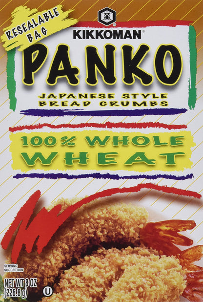 Kikkoman Panko Japanese Style Bread Crumbs Whole Wheat, 8 oz (Pack of 4) Kikkoman