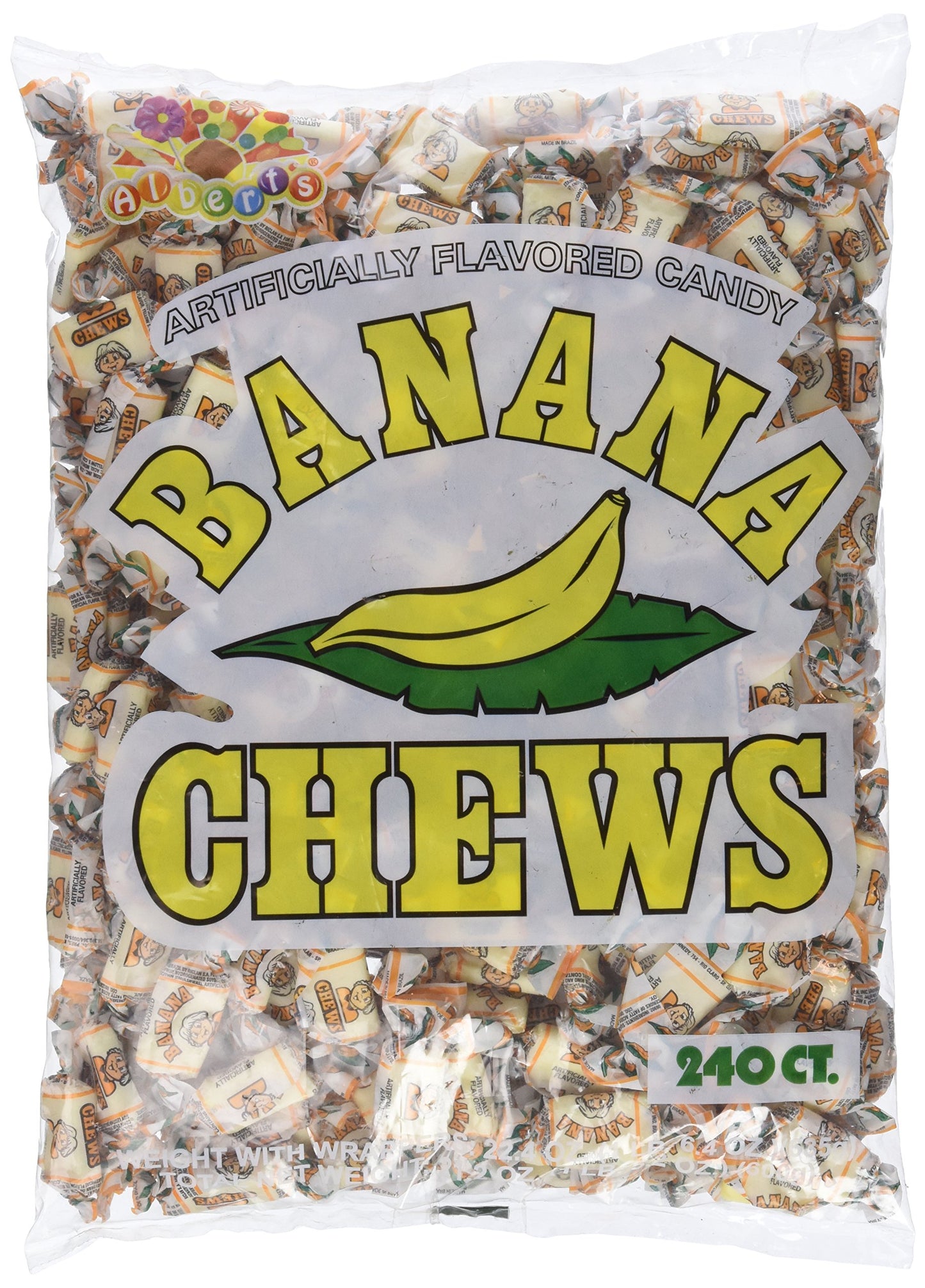 Albert's Fruit Chews - Banana Flavor (240 Candies) Albert's