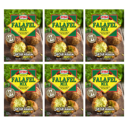 Ziyad Falafel Dry Mix - Vegan/Vegetarian, Non-GMO, 12 oz (Pack of 6) Ziyad