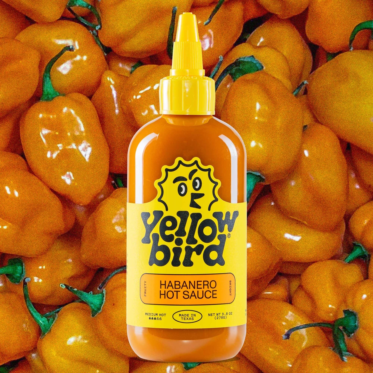 Yellowbird® Classic Habanero Hot Sauce 9.8 oz Medium Hot 2 Bottles Made in Texas